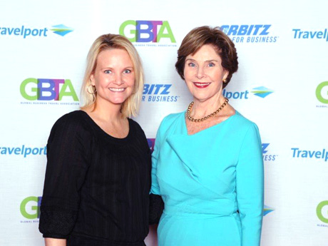 Melissa May and Laura Bush